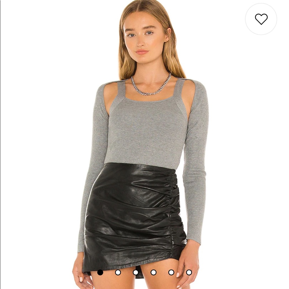 Lovers + Friends Gray Long Sleeve Bodysuit